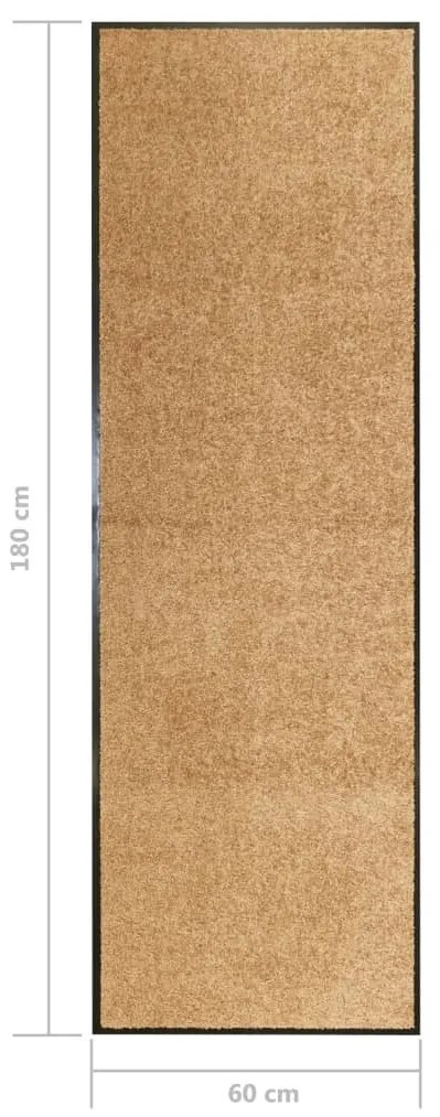 Tapete de porta lavável 60x180 cm creme