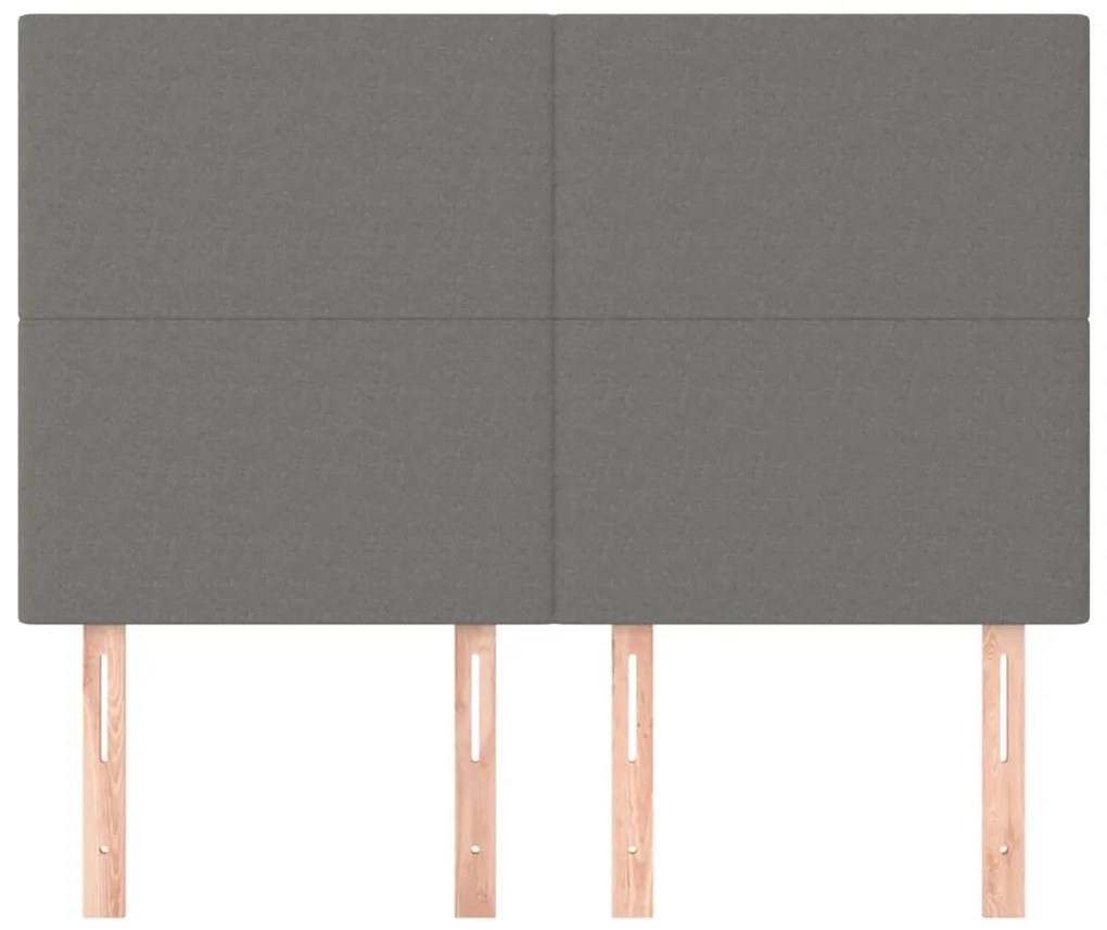 Cabeceira de cama 4 pcs tecido 72x5x78/88 cm cinzento-escuro