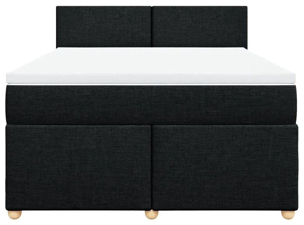 Cama com molas/colchão 140x200 cm tecido preto