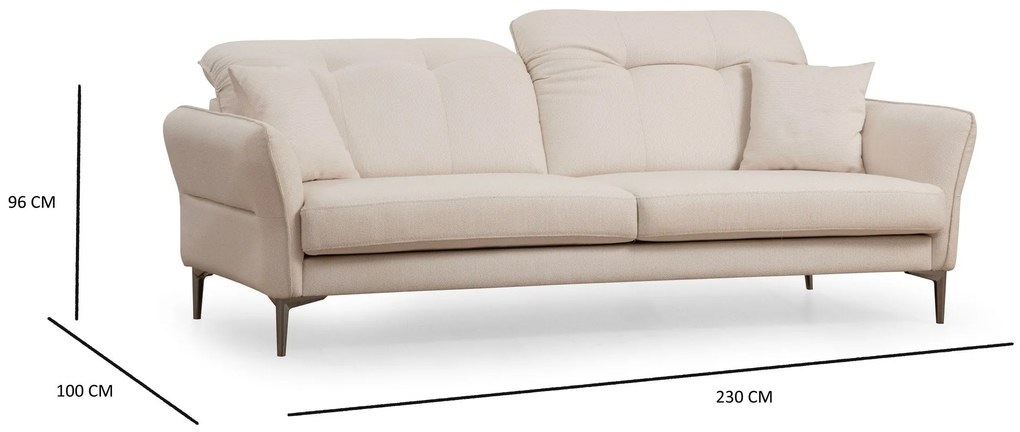 Sofá de 3 Lugares Costor – Branco – 230x100x96 cm