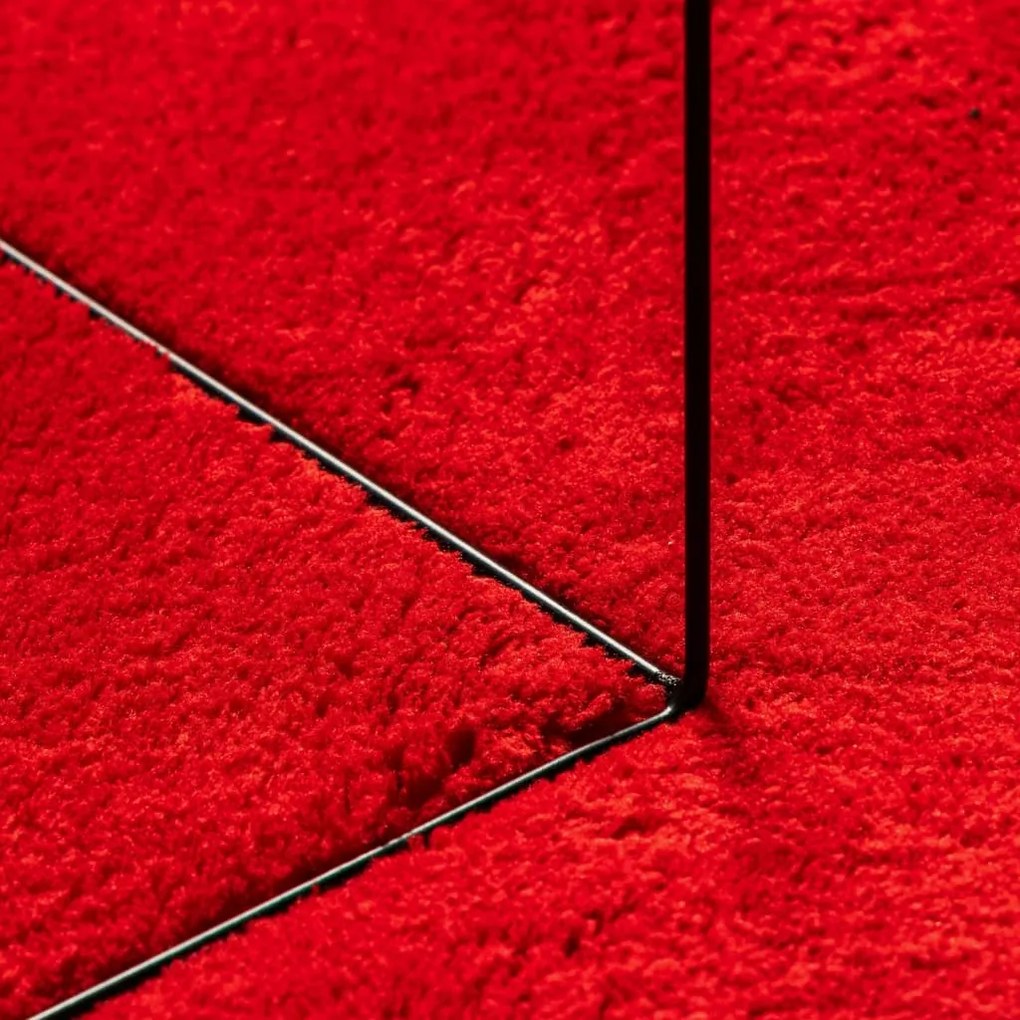 Tapete pelo curto macio e lavável HUARTE 120x170 cm vermelho