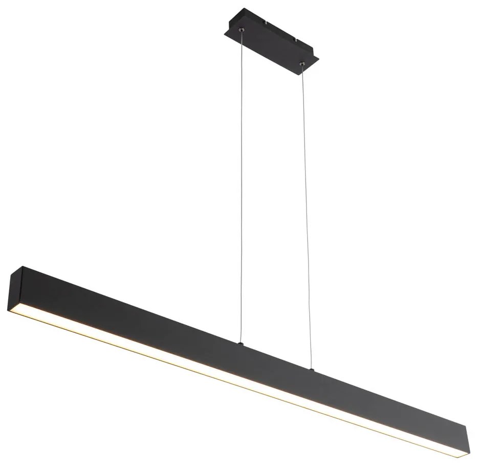 Candeeiro de suspensão preto com LED regulável em 3 níveis 2700-4000K - Keane Moderno