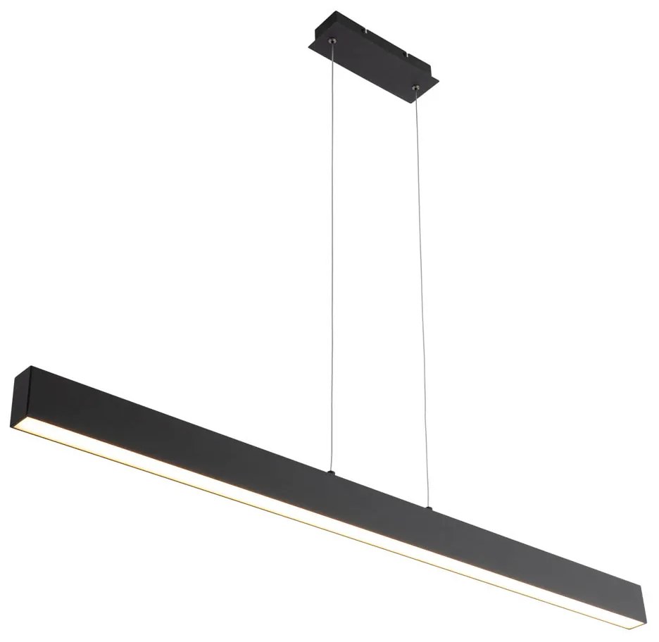 Candeeiro suspenso preto com LED regulável em 3 níveis 2700-4000K com interruptor DIP - Keane Moderno