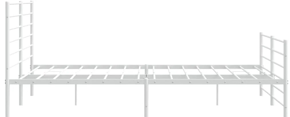 Estrutura de cama com cabeceira e pés 200x200 cm metal branco
