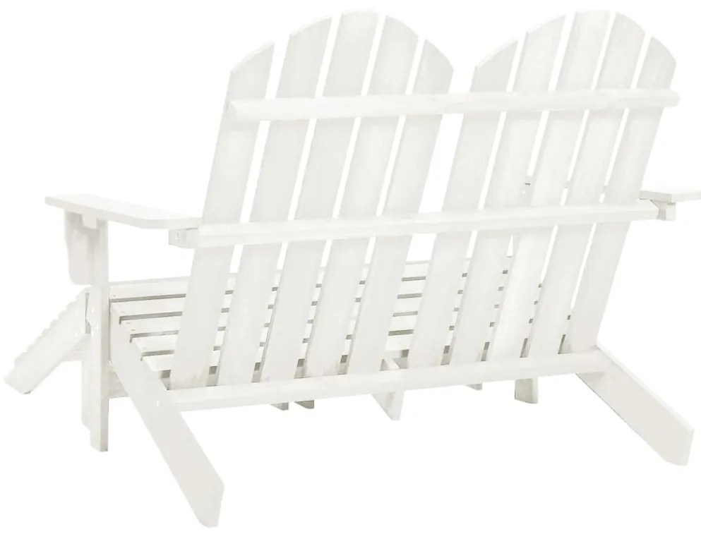 Cadeira de jardim &amp; otomano Adirondack 2 lugares abeto branco