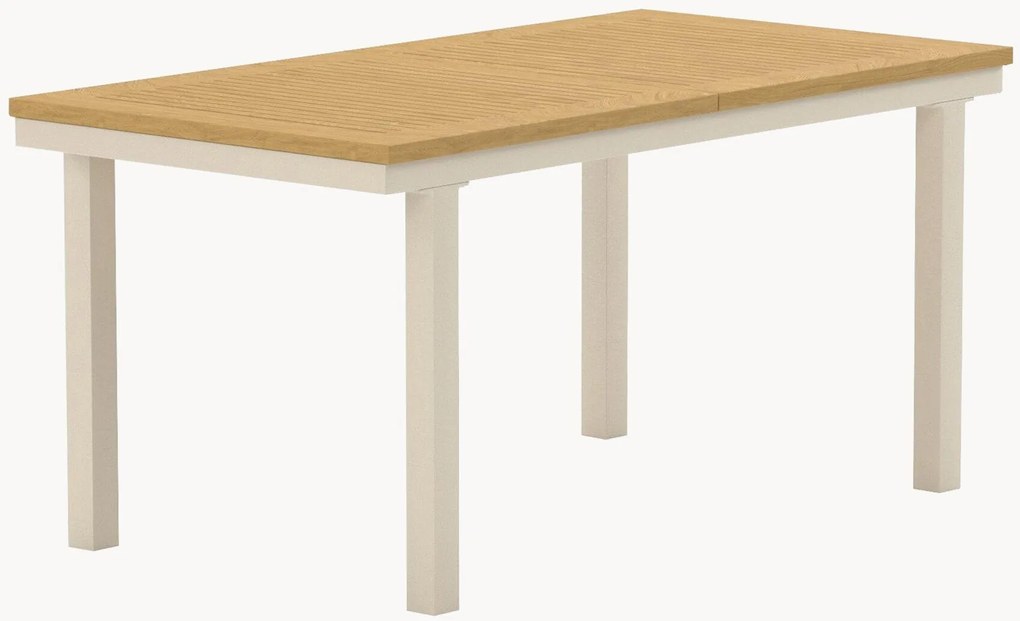 Mesa de jardim extensível com tampo em madeira de teca Panama, 160-240 x 90 cm