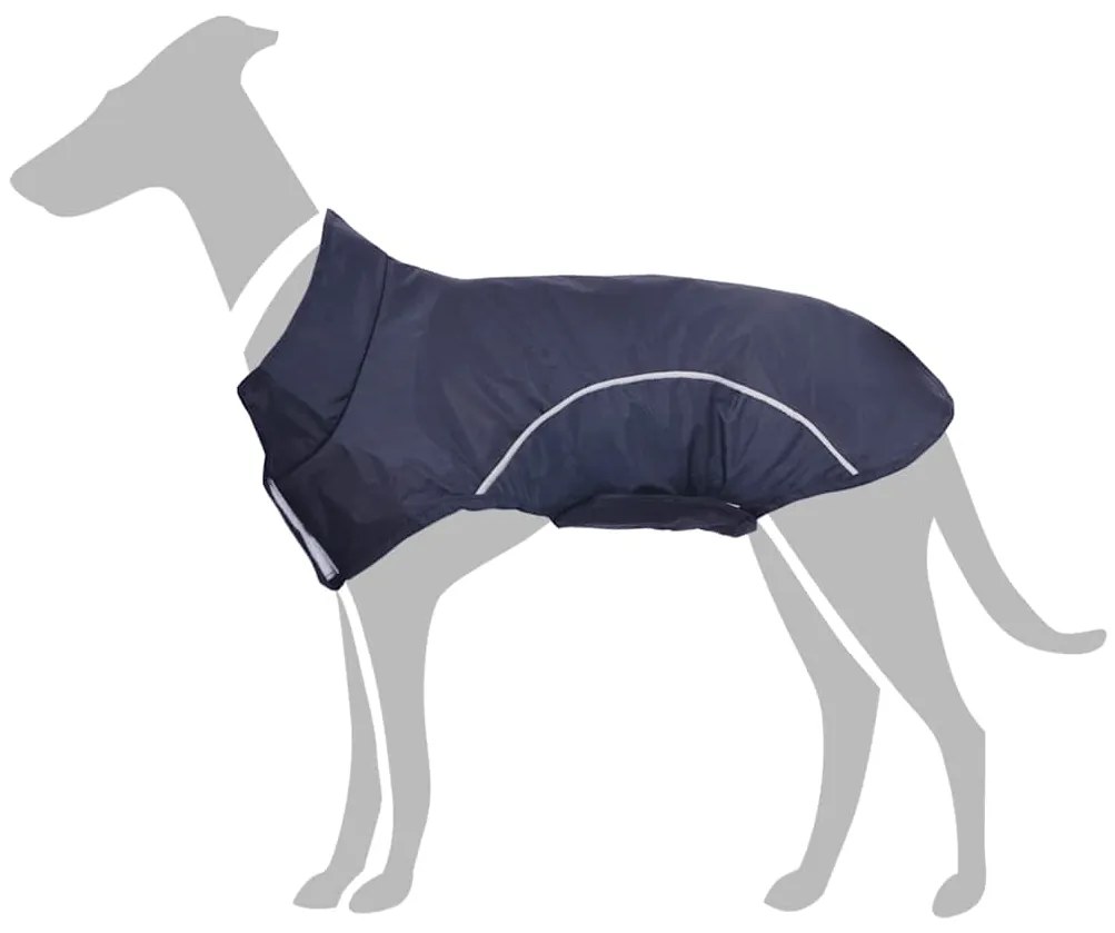 Capa de chuva para cães com tiras reflectoras azul-marinho XL