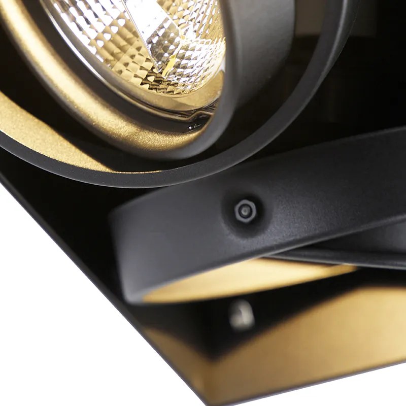 LED Foco embutido inteligente preto sem moldura 2 luzes incluindo 2 Wifi GU10 111mm - Oneon