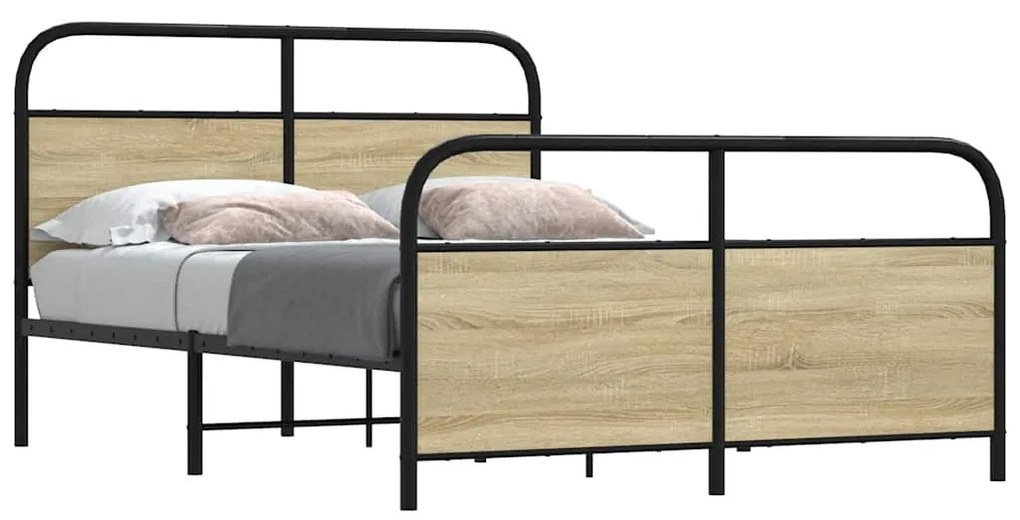 Estrutura cama s/ colchão derivados de madeira carvalho sonoma