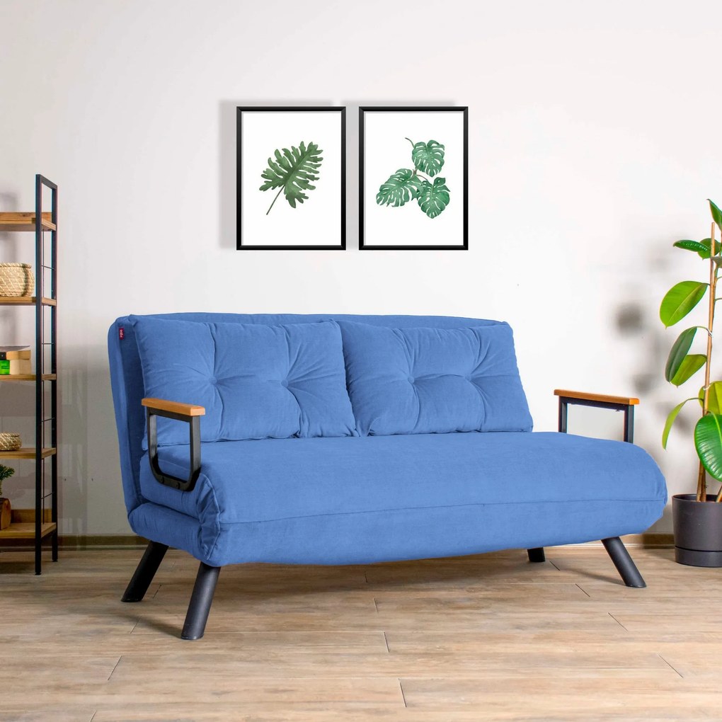 Sofá-Cama de 2 Lugares Sando – Azul – 175 cm x 133 cm