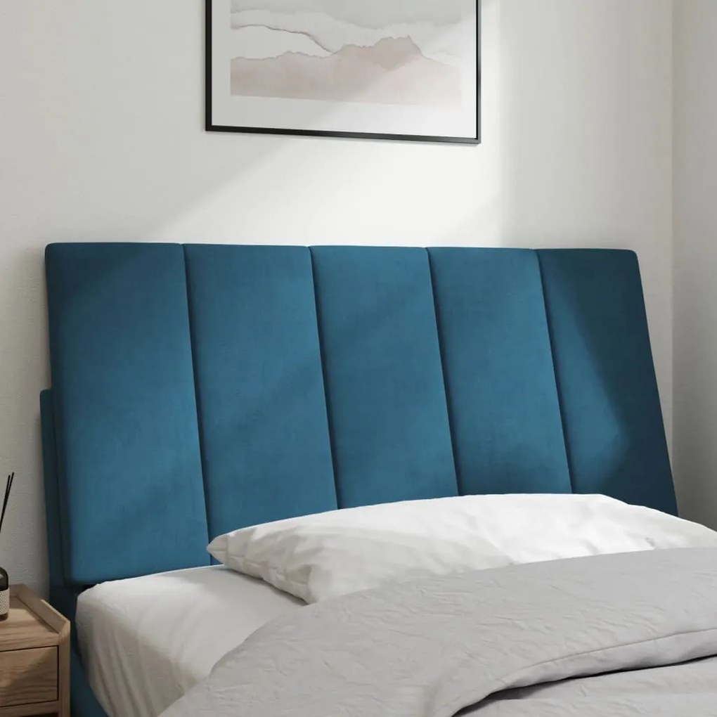 Almofadão de cabeceira 100 cm veludo azul