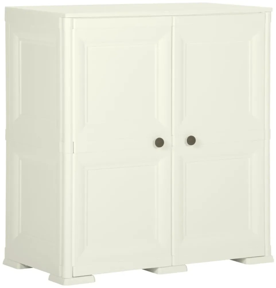 Armário de plástico 79x43x85,5cm design de madeira cor baunilha