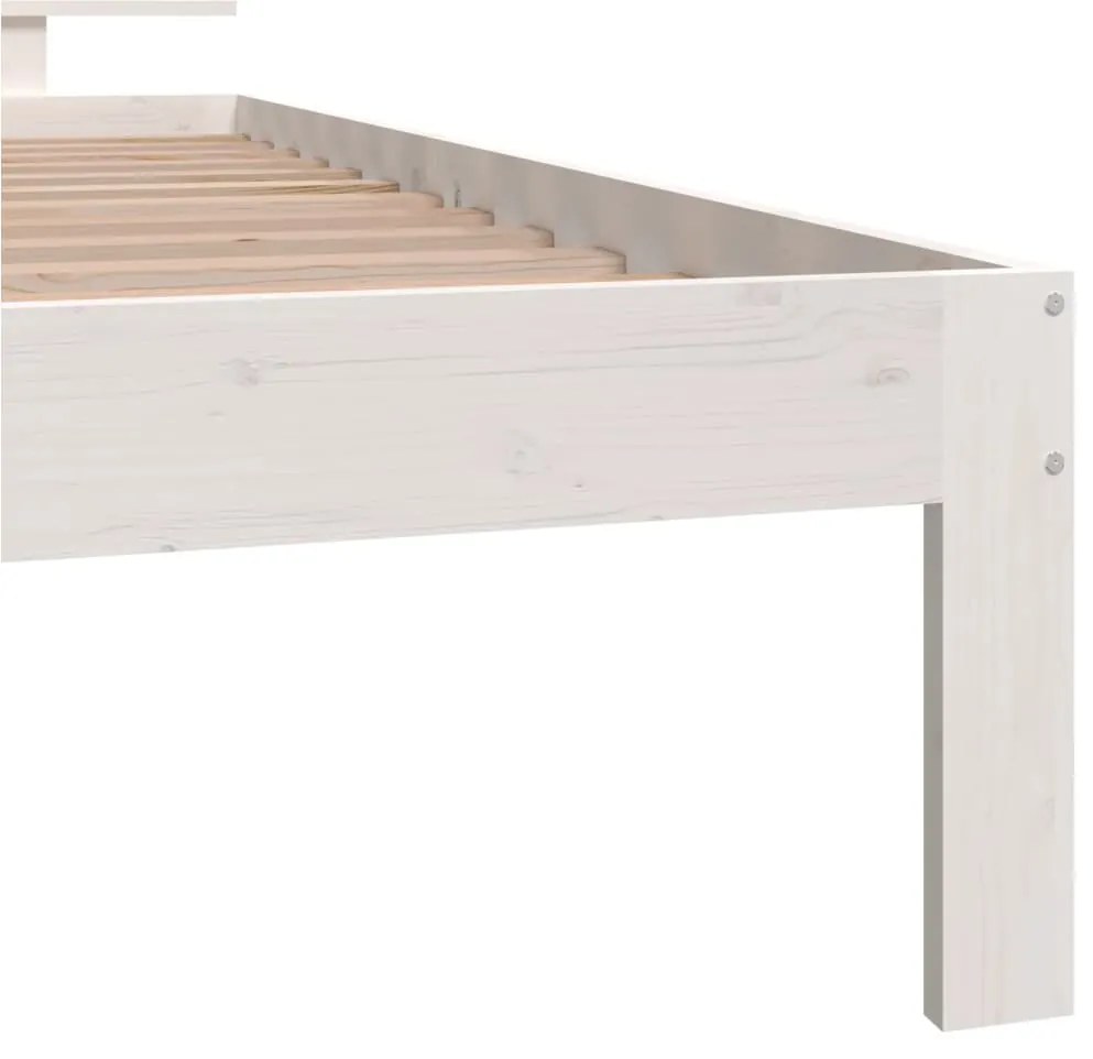 Estrutura de cama 100x200 cm pinho maciço branco