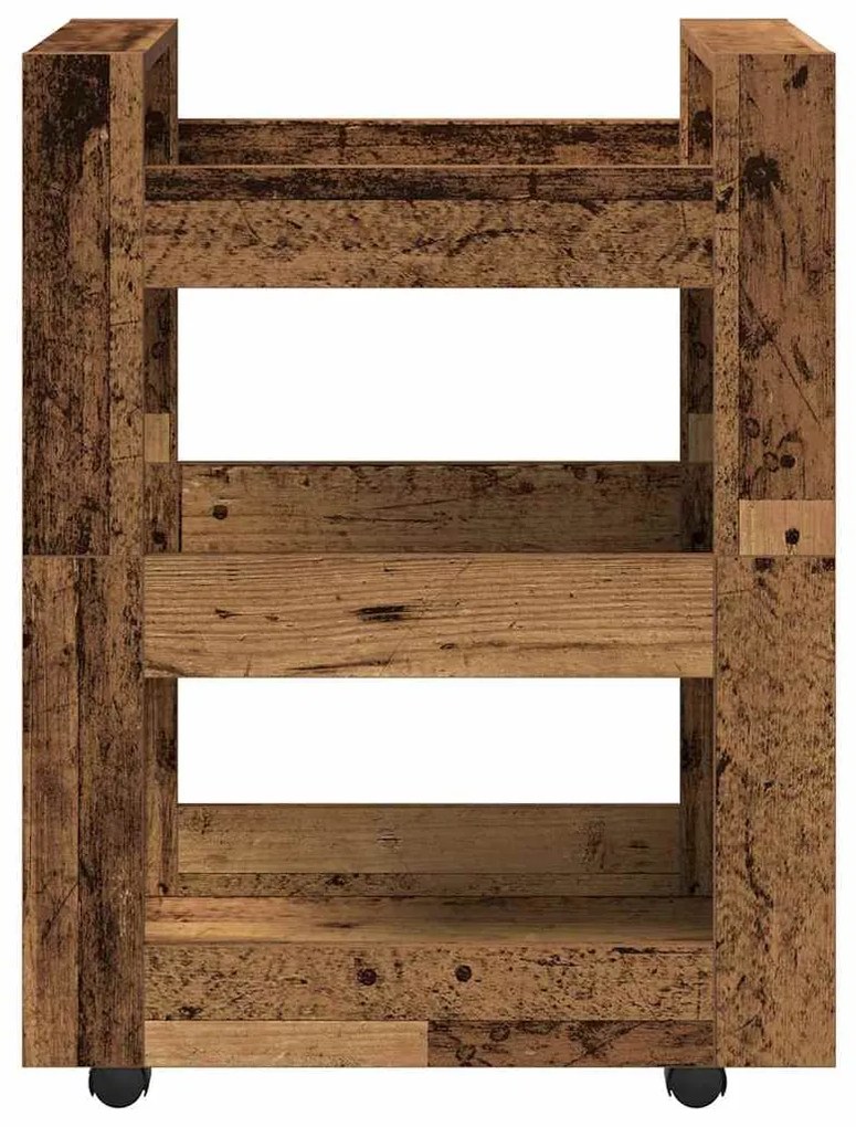 Carrinho de Cozinha vidaXL Madeira Velha 60x45x80 cm Madeira Engenhari