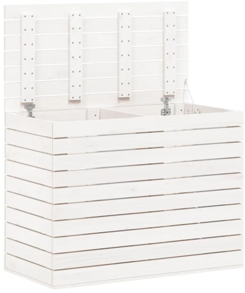 Cesto de Roupa Suja - 88,5x44x66 cm - Pinho Maciço Branco