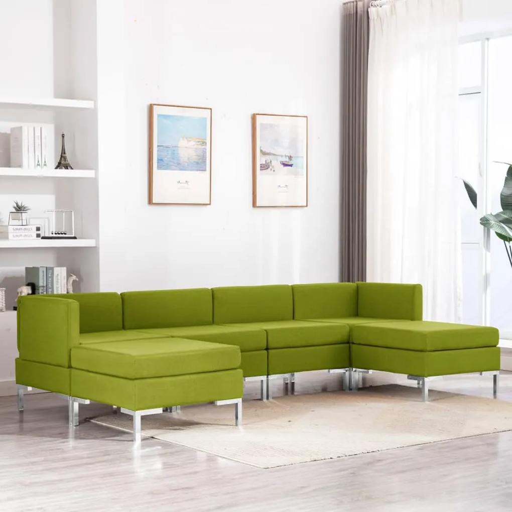 3052824 vidaXL 6 pcs conjunto de sofás tecido verde