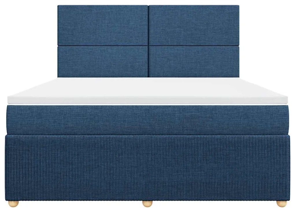 Cama com molas/colchão 180x200 cm tecido azul