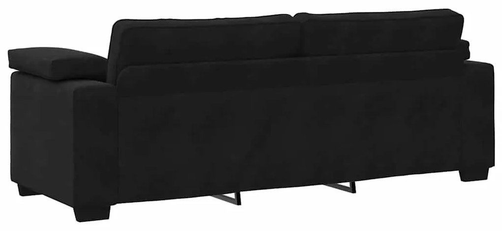 Sofá de 3 lugares 178 cm veludo preto