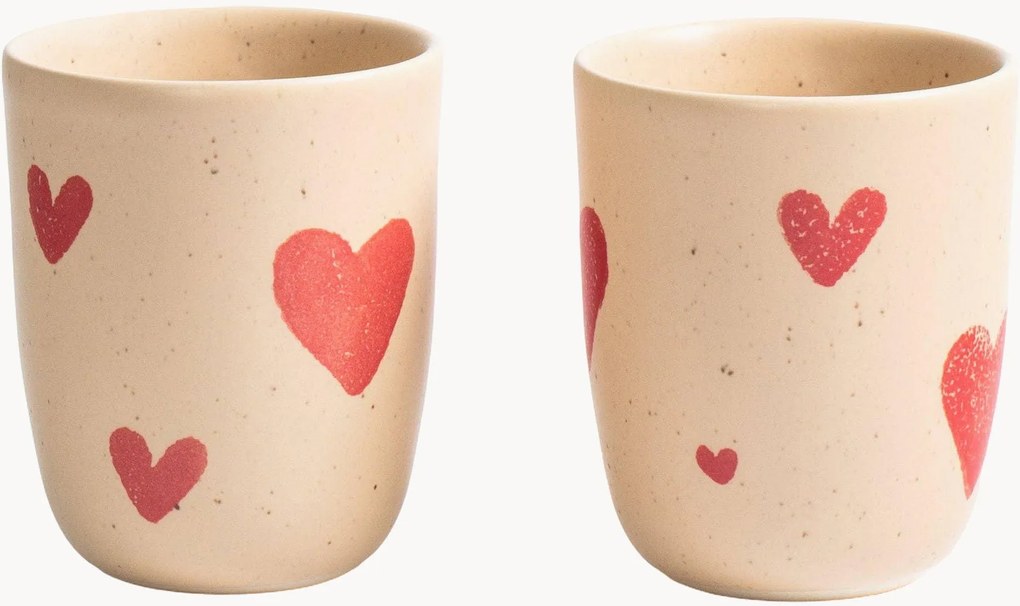 Canecas artesanais Cozy Hearts, conjunto de 2