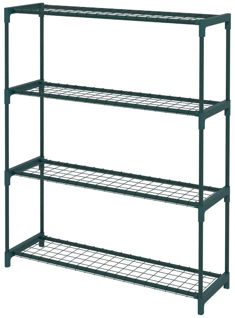 Outsunny Suporte para Plantas Suporte para Vasos de Plantas de 4 Níveis com Estrutura de Aço 89x28x107 cm Verde Escuro | Aosom Portugal