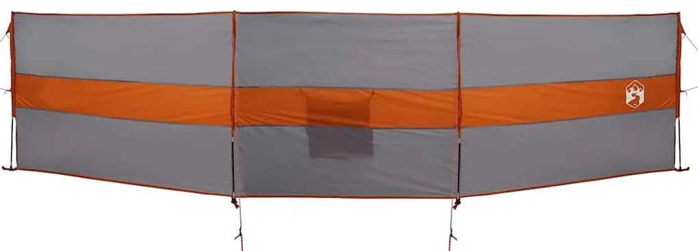 Corta-vento de campismo 490x123 cm impermeável cinza/laranja