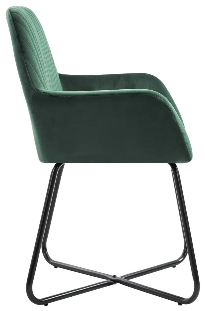 Cadeiras de jantar 2 pcs veludo verde