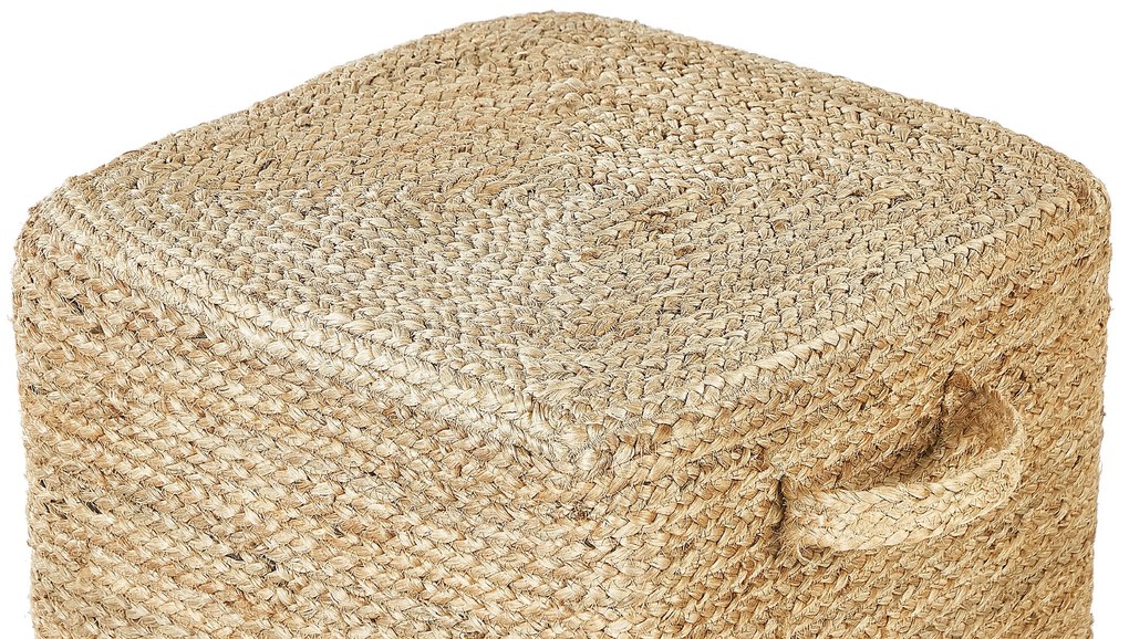 Pufe de juta cor natural 45 x 45 x 30 cm DHADAR Beliani