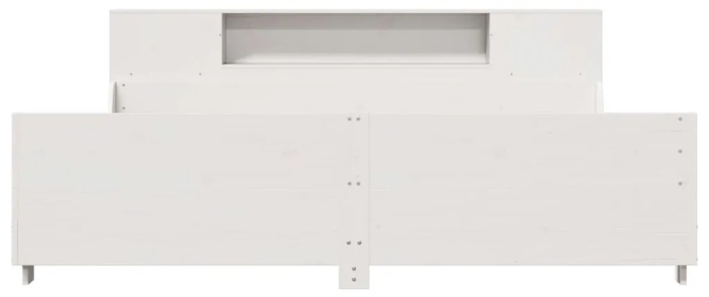 Cama sem colchão 200x200 cm madeira de pinho maciça branco