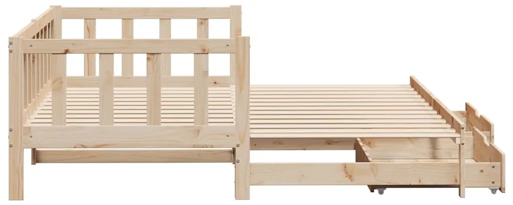 Sofá-cama com gavetão e gavetas sem colchão 90x190 cm