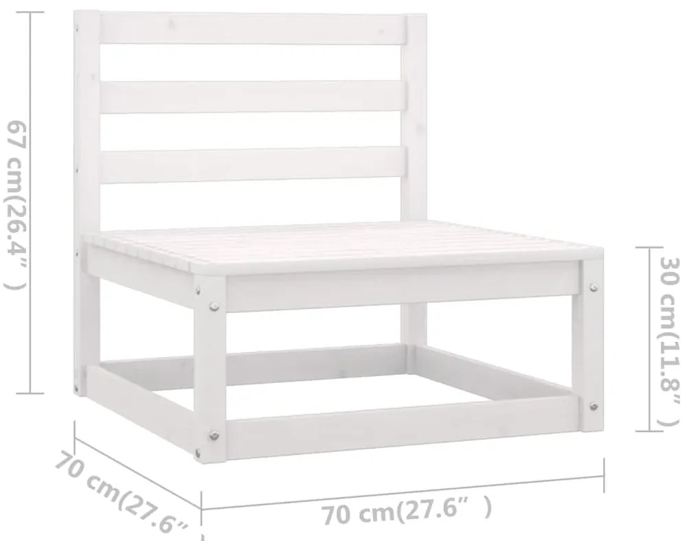 8 pcs conjunto lounge de jardim c/ almofadões pinho maciço