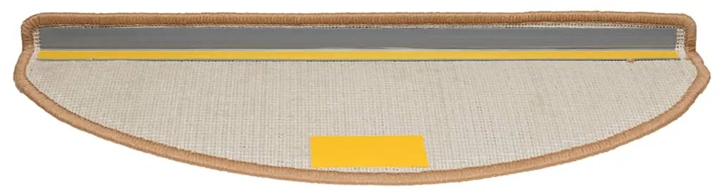 Tapetes de escada 30 pcs 65x21x4 cm bege