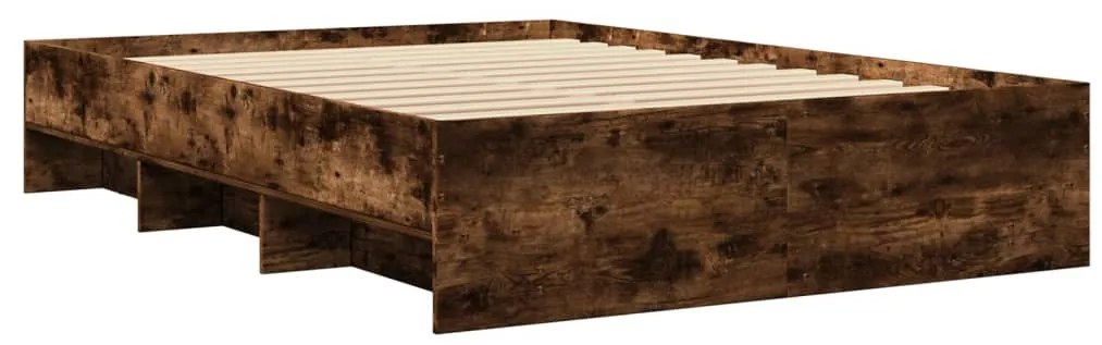 Estrutura de cama 135x190 cm derivados madeira carvalho fumado