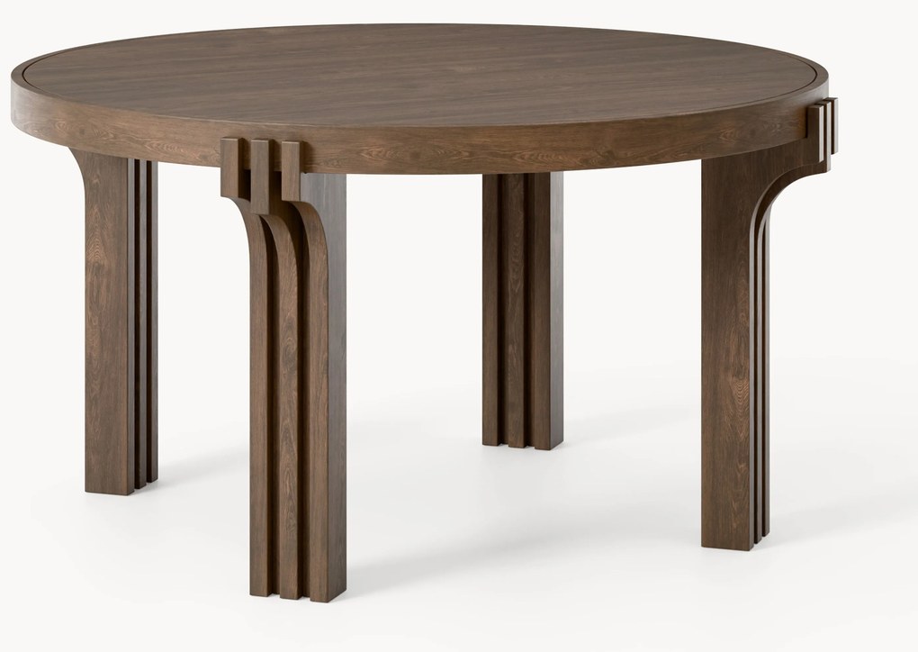 Mesa de jantar redonda de madeira de carvalho Nolan, vários tamanhos