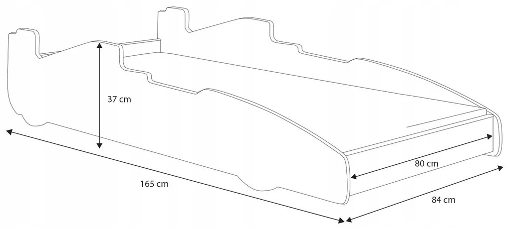 Cama infantil FORMULA 160 x 80 cm Multicolorida - colchão e estrado incluído