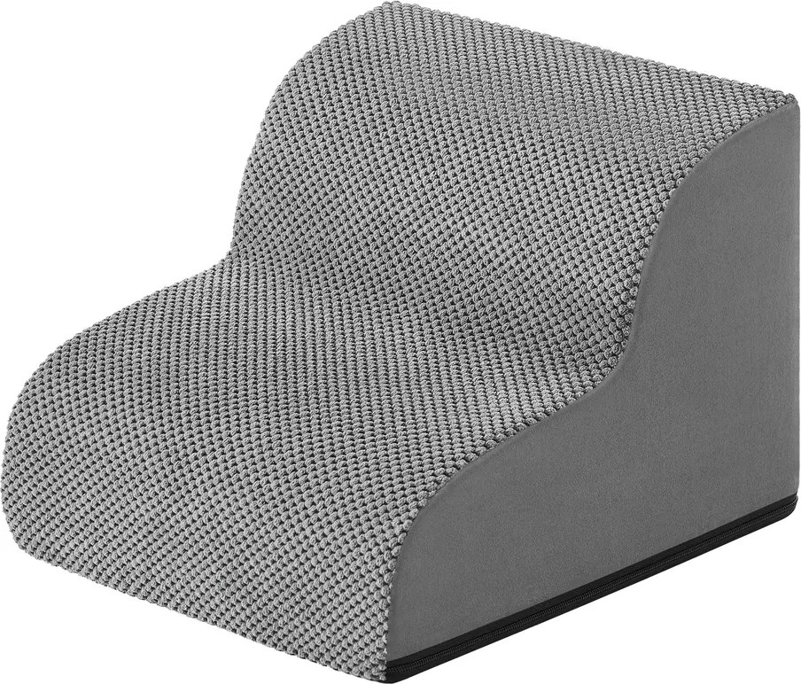 Escada para cães, de 2 degraus 40 x 40 x 30 cm Escada para animais de estimação, tecido waffle cinza ardósia