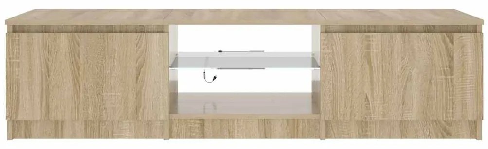 Móvel de TV com luzes LED 140x40x36 cm carvalho fumado