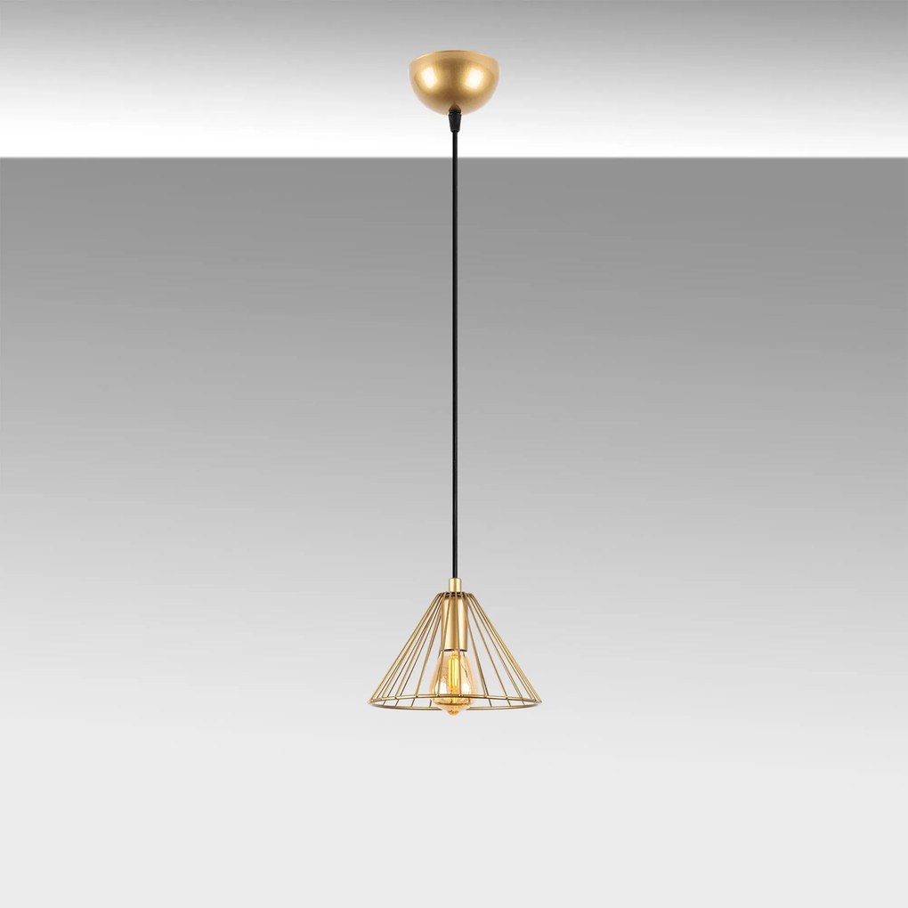 Chandelier Soylu – Dourado Brilhante – 20 x 20 x 117 cm