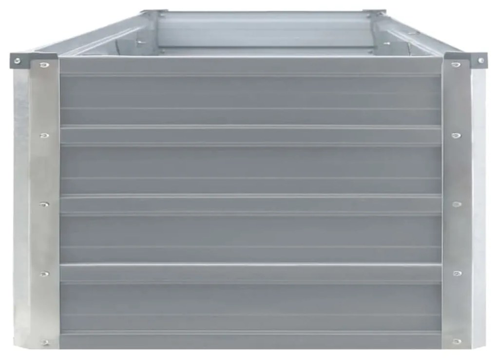 Canteiro elevado jardim aço galvanizado 320x40x45 cm cinzento