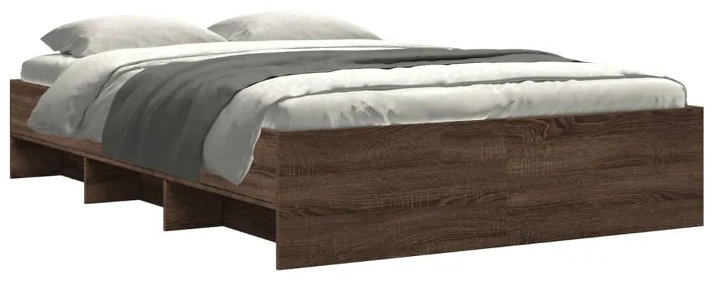 Estrutura cama s/ colchão derivados madeira carvalho castanho
