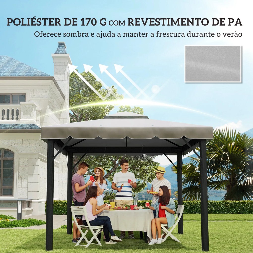 Toldo de Substituição para Pérgola 300x300 cm Teto de Substituição par