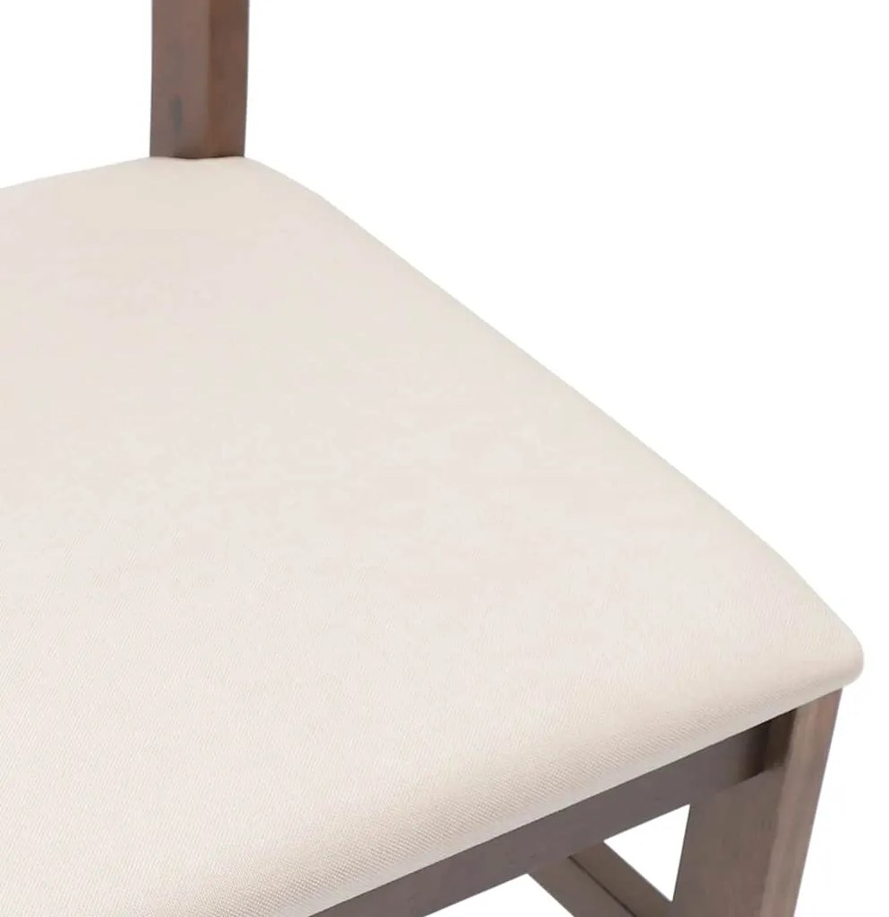 Cadeiras de jantar com almofadões 2 pcs madeira maciça castanho