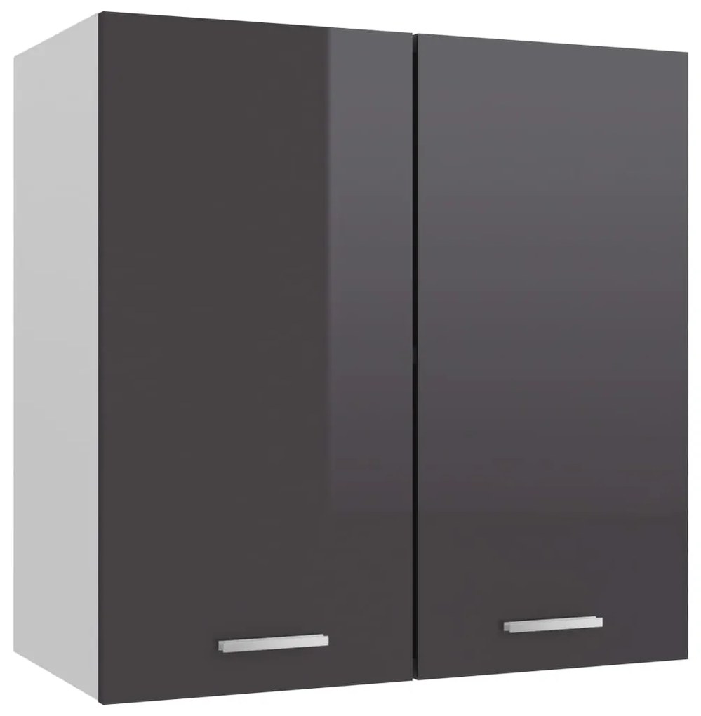 801275 vidaXL Armário de parede 60x31x60 cm contraplacado cinza brilhante