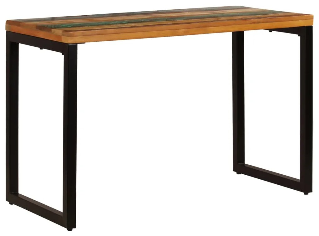 Mesa de jantar 115x55x76 cm madeira recuperada maciça e aço