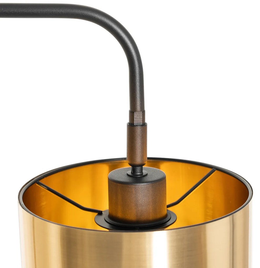 LED Candeeiro de pé inteligente preto com dourado incl. Wifi A60 - Lofty Moderno