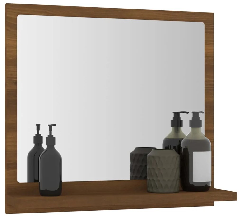 Espelho WC 40x10,5x37 cm derivados de madeira carvalho castanho