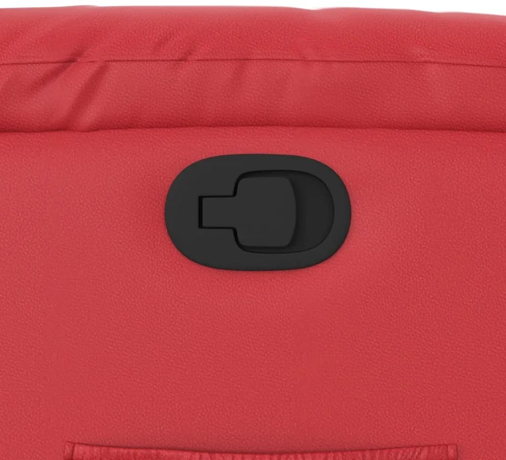 Poltrona reclinável elevatória couro artificial vermelho
