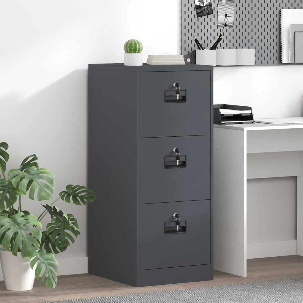 vidaXL Armário de Arquivo com gaveta Antracite 44 x 50 x 106.5 cm