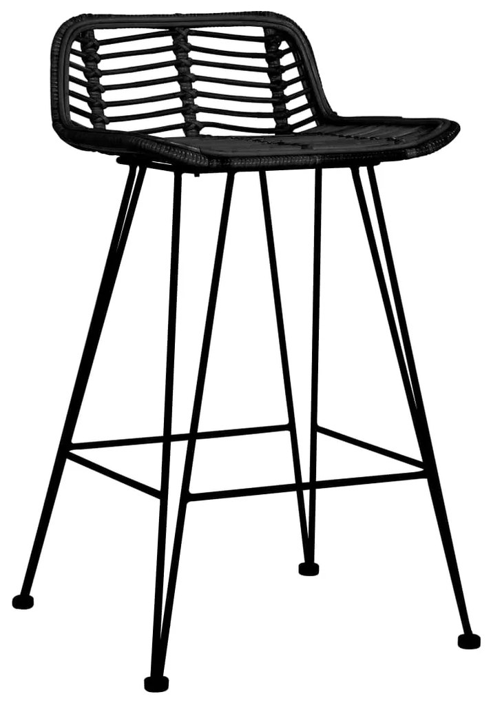 Cadeiras de bar 2 pcs vime preto