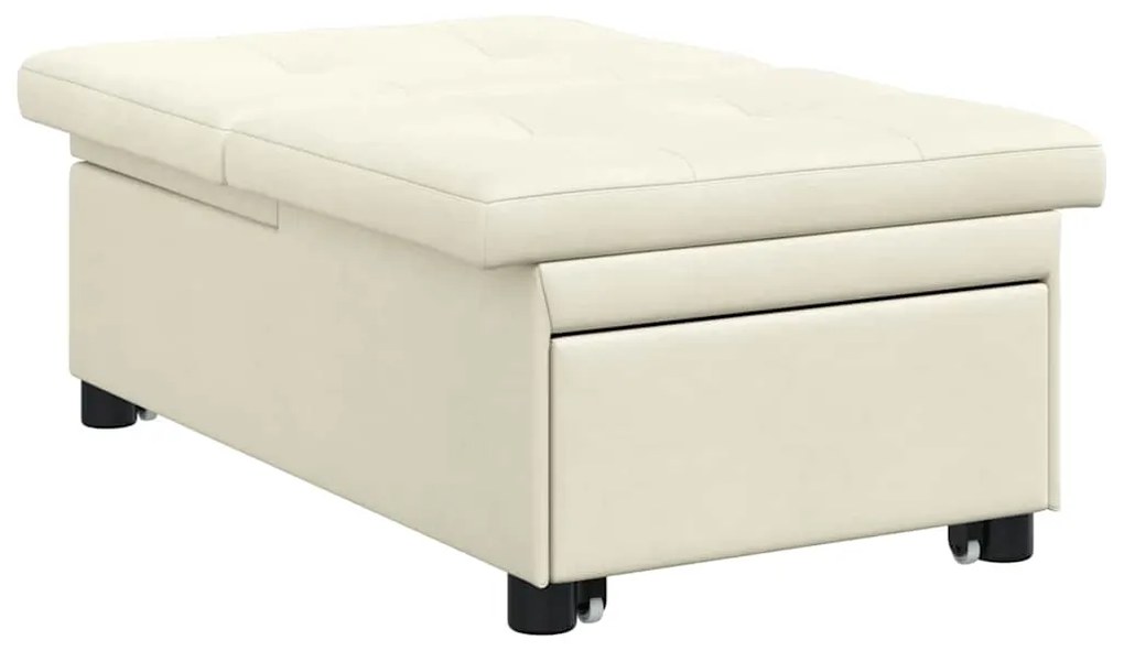 Sofá-Cama 3 em 1 Pull-Out Creme Veludo