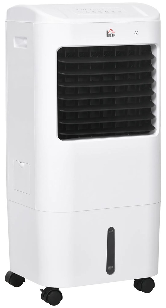 HOMCOM Climatizador Refrigerador de Ar Portátil 3 em 1 com 3 Velocidades Controlo Remoto Temporizador 7,5h Ecrã LED 37x32x78 cm Branco